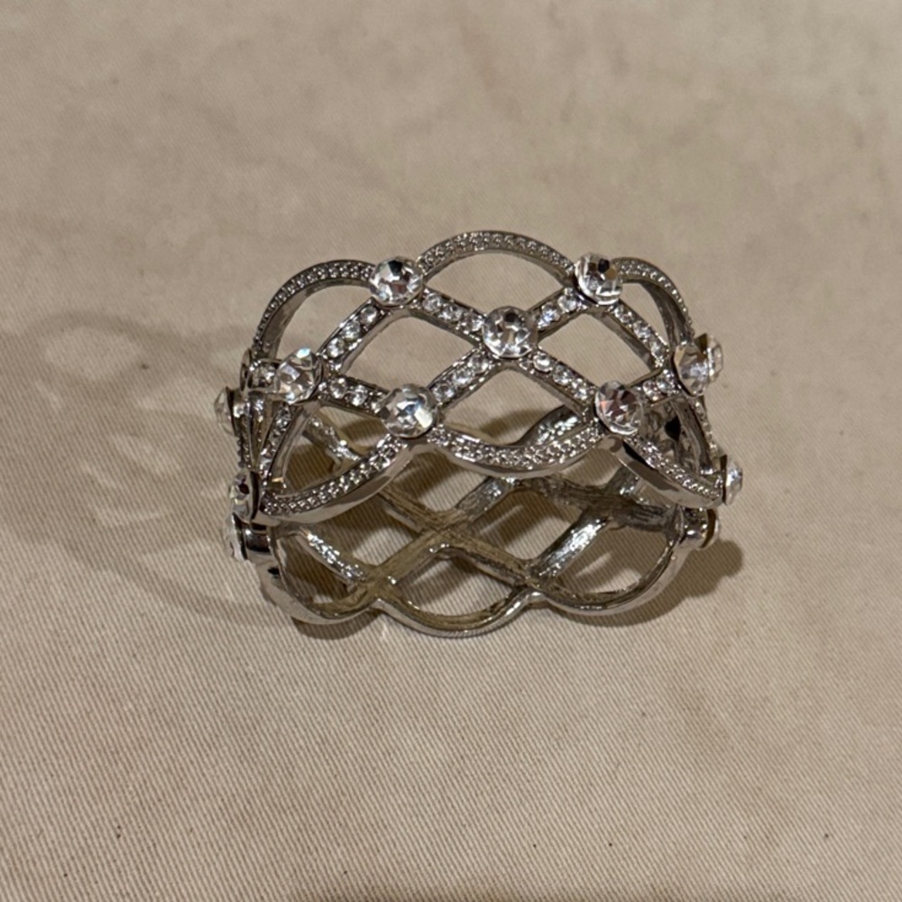 Elegant Silver Crystal Bracelet View 3